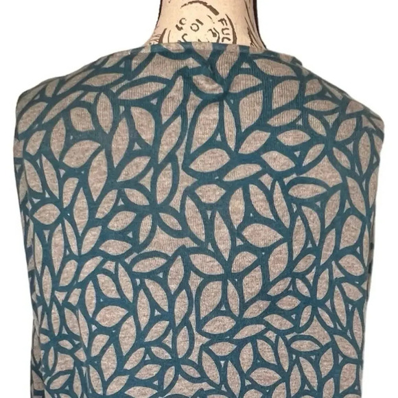 Sigrid‎ Olsen Oversized open lightweight cardigan, geometric floral ribbed, XL ￼ - Picture 5 of 11